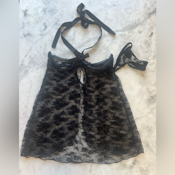 Seduction by fredericks of hollywood Open Bust Lace Camisole & G String Panty S - Picture 1 of 6